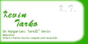 kevin tarko business card